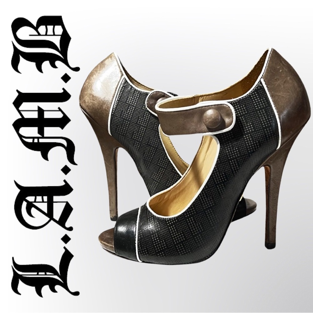 L.A.M.B. Mary Jane Peep Toe Heels